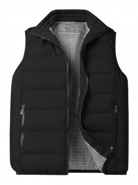 Winter Thick Vest For Men, Casual Black Warm Padded Sleeveless Jacket Best Sellers