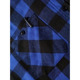 Plaid Pattern Men's Long Sleeve Hooded Shirt Jacket With Chest Pocket, Men's Casual Fall Winter Outwear