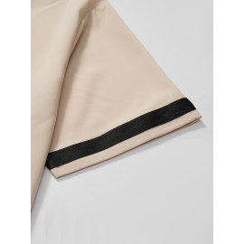 Stylish Letter Print Men's Casual Short Sleeve Shirt, Men's Baseball Jersey For Summer Vacation Resort, Tops For Men, Gift For Men